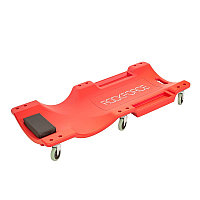 Лежак пластиковый подкатной на 6-ти колесах с паралоновым подголовником (470х1000мм, max нагрузка-135кг)