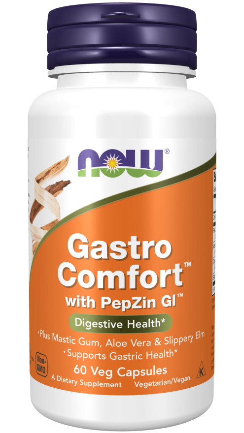 БАД Gastro Comfort with PepZin GI, 60 veg.caps, NOW - фото 1 - id-p106035203