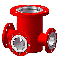 Пожарная подставка тройная фланцевая ППТФ Ду150х100