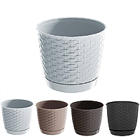 Горшок плетенный с поддоном Ratolla Round DRLO165 | Prosperplast