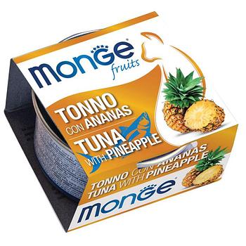 Monge Fruits cans кусочки для кошек тунец с ананасом,80гр