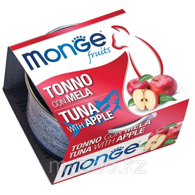Monge Fruits cans кусочки для кошек тунец с яблоком,80гр