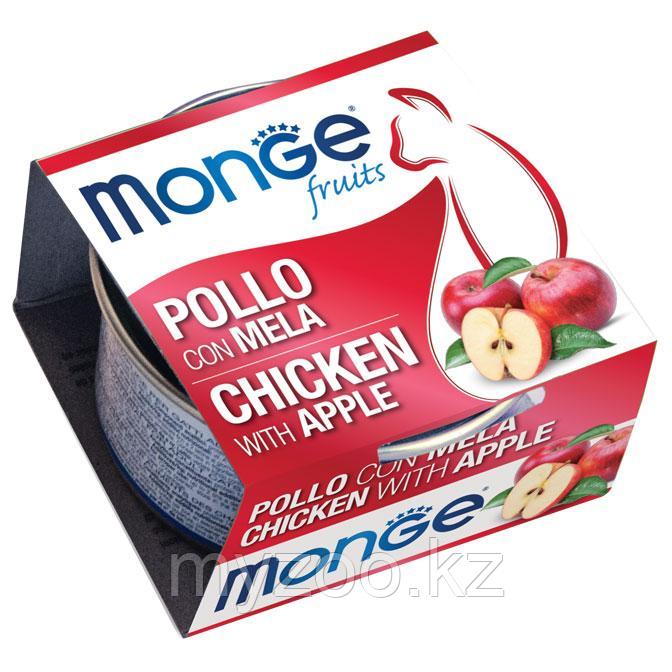 Monge Fruits cans кусочки для кошек курица с яблоком,80 гр