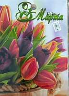 Доска разделочная деревянная «8 марта тюльпаны в корзине» 2 шт, 29×20×0,6 см