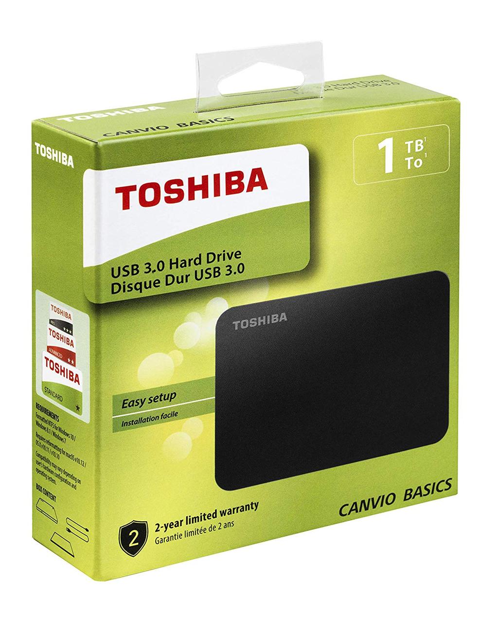 Жёсткий диск USB3 1TB EXT. 2.5" BLACK HDTB410EK3AA TOSHIBA - фото 1 - id-p59312704