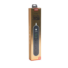 Сетевой фильтр LDNIO Universal SC3301 3 розетки 3*USB 5V/3.4A Портов 1,6м, фото 2