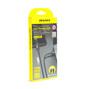 Интерфейсный кабель Awei Type-C to Lightning CL-118L 5V 2.4A 1m Белый, фото 2