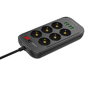 Сетевой фильтр LDNIO Defender SE6403 6 розеток 4*USB 5V/3.4A Провод 2м, фото 2