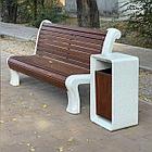 Урна из композитного мраморного камня JOTA, c настилом ДПК, модель ASYL URN, фото 2