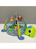 Развивающий детский игровой коврик Черепашка с шарами