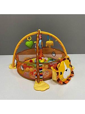 Развивающий детский игровой коврик Львенок с шарами