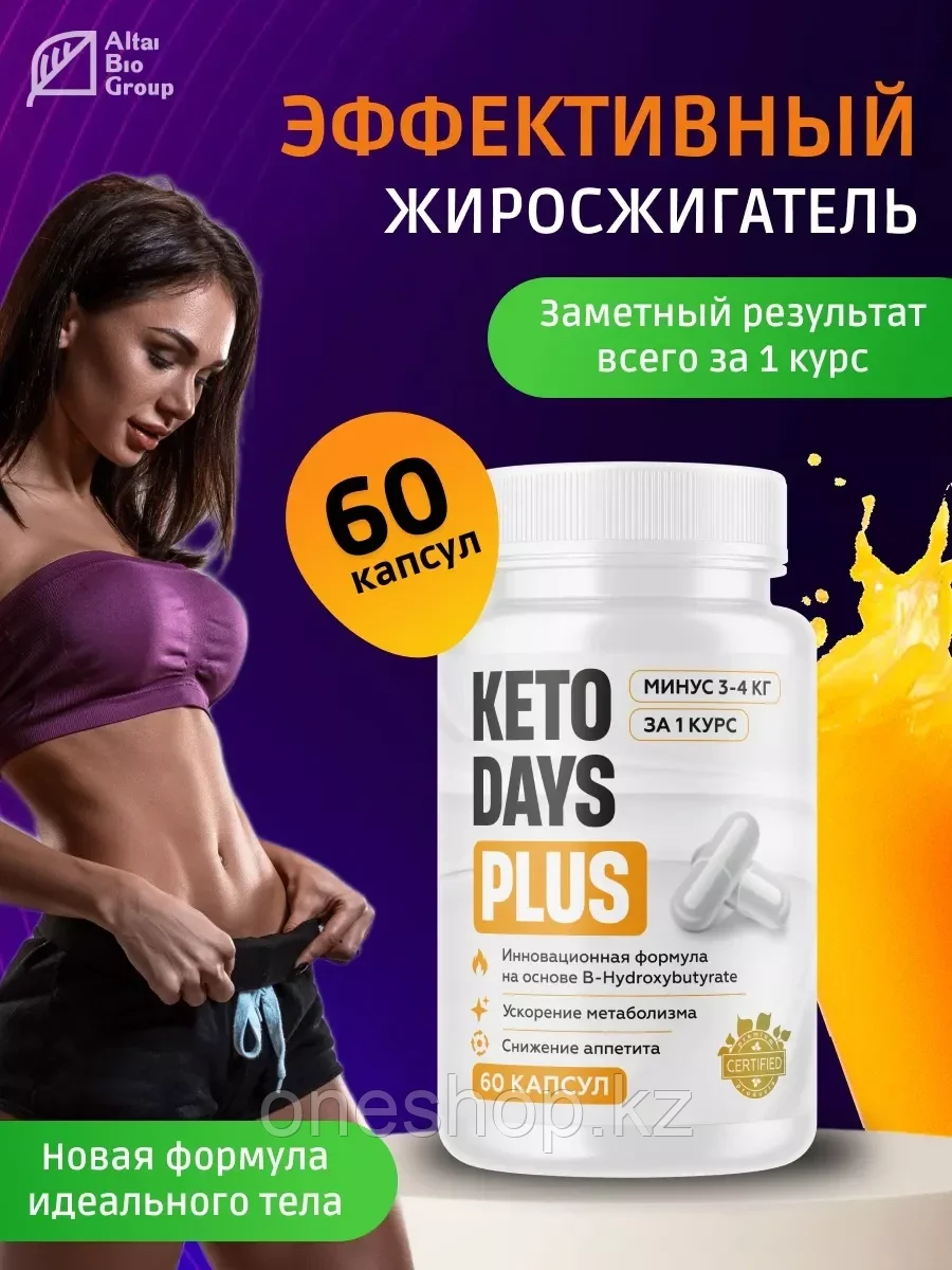 Keto Days PLUS - Жиросжигатель для похудения контроля веса блокатор аппетита
