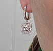 Золотой набор с бриллиантами (кольцо 0.60Сt VS2-SI1/H VG-Cut , серьги 1.02Ct VS2/H, VG-Cut ), фото 3