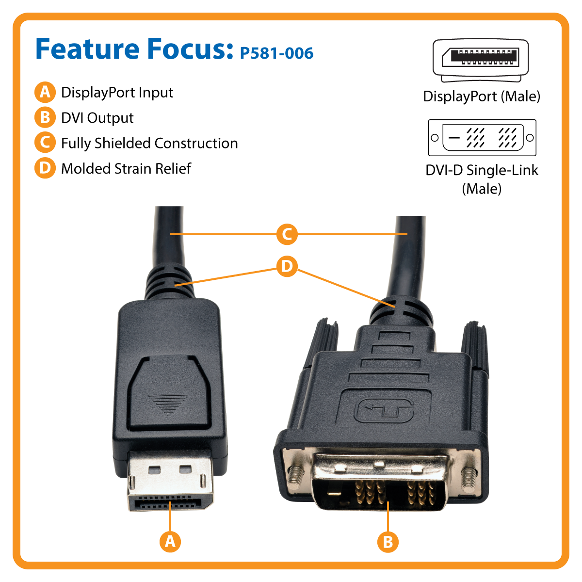 Кабель-переходник адаптер Dell/Display Port to DVI (Single Link) - фото 1 - id-p106621328