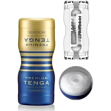 Мастурбатор "Tenga Premium Dual Sensations Cup", синий