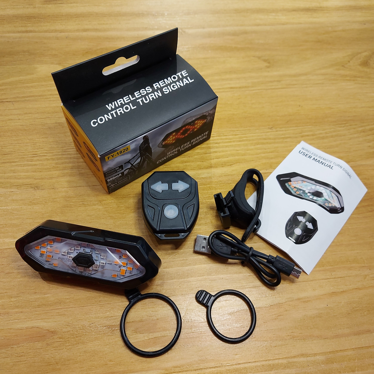 Беспроводной Задний фонарь на USB с поворотниками. Wireless Remote Control Turn Signal fy-1820., фото 1