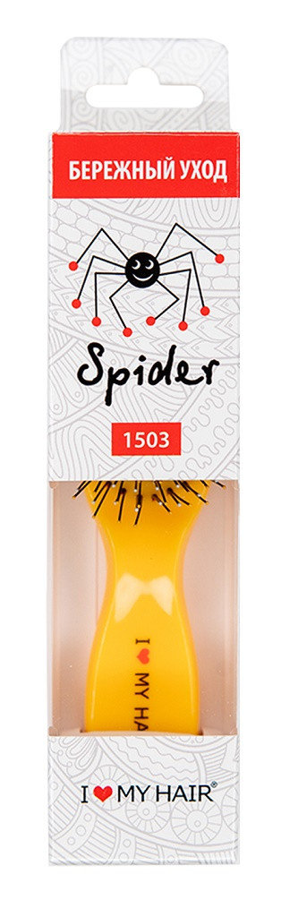 Расческа I LOVE MY HAIR "Spider" 1503 жёлтая S - фото 2 - id-p106623390