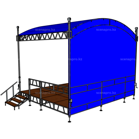 Мобильная сцена 7,2х6,0 м из стали - фото 3 - id-p106623900