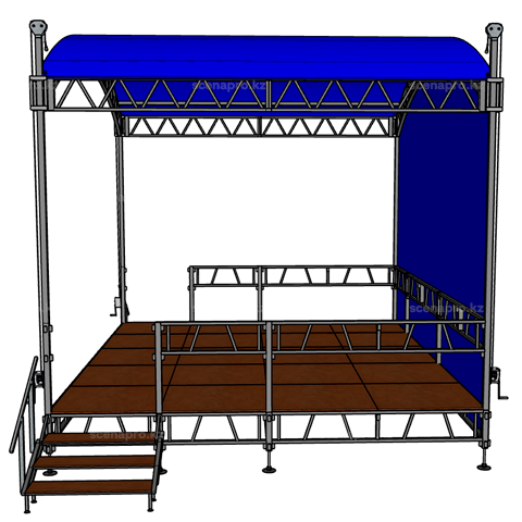Мобильная сцена 7,2х6,0 м из стали - фото 5 - id-p106623900