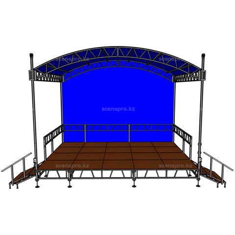 Болаттан жасалған мобильді сахна 7,2х6,0 м - фото 4 - id-p106623900