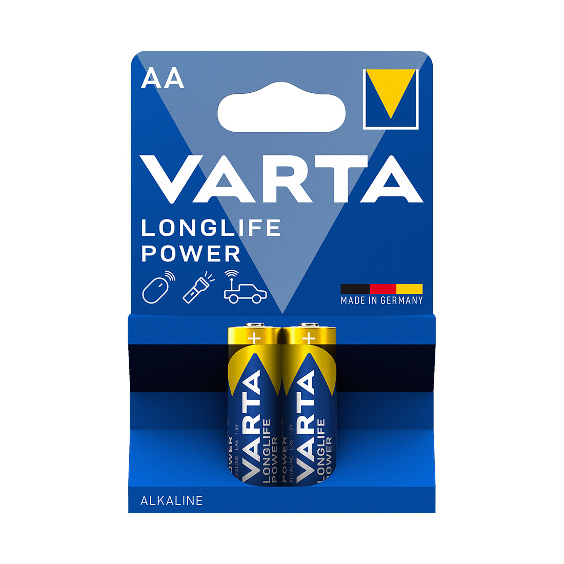 Батарейка VARTA Longlife Power Mignon 1.5V - LR6/AA 2 шт в блистере - фото 1 - id-p106625596
