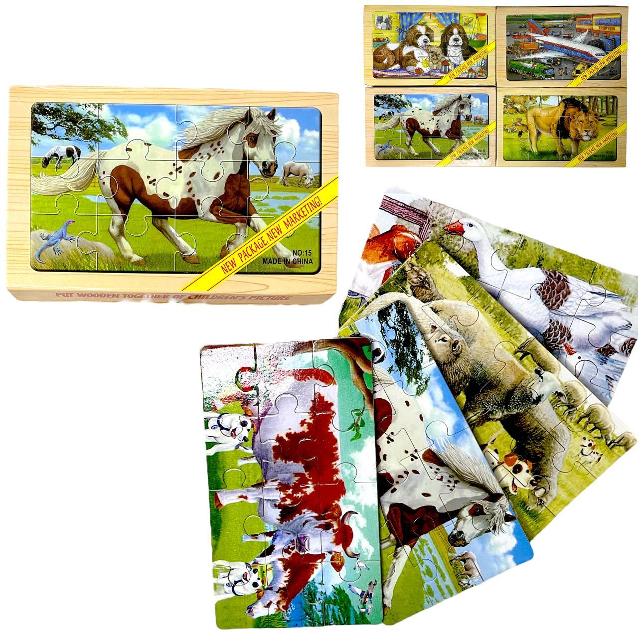 93-939 Пазл в коробке 4в1 (дерево) Put Wooden Together of Childrens picture 20*13см