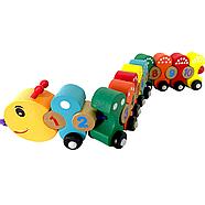 93-855 Цифровая гусеница шнуровка на колесах Digital Caterpillar (дерево) 38*8см, фото 5