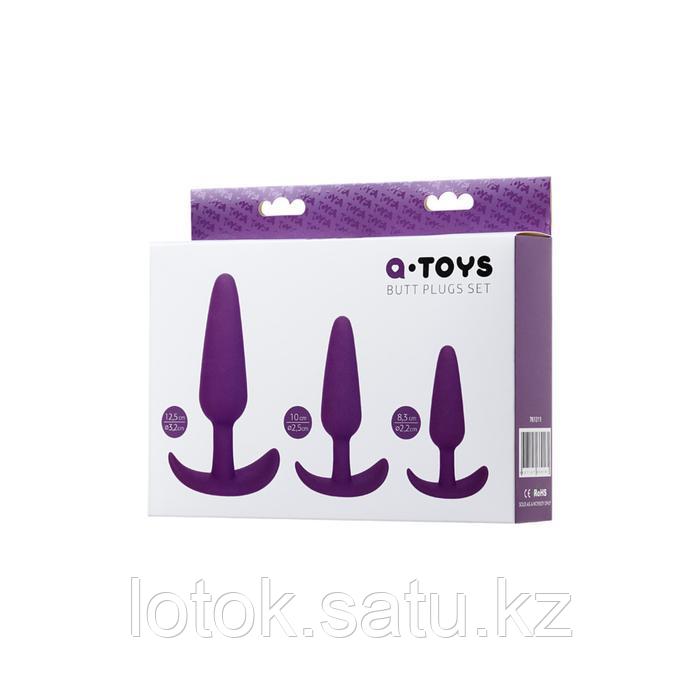Набор анальных пробок Toyfa A-toys, силикон, цвет фиолетовый, 3 шт