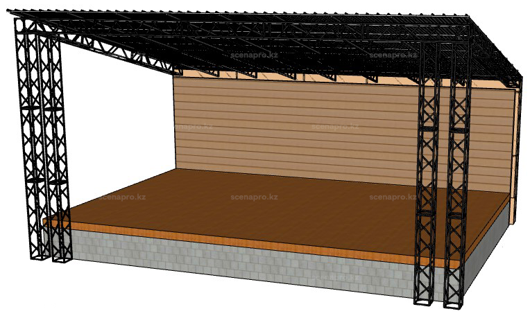 Стационарная односкатная сцена 12,0х7,0 м - фото 1 - id-p106634290