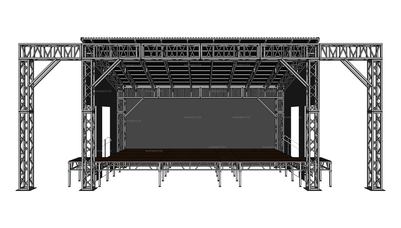 Стационарная односкатная сцена 8,0 х 5,0 х 5,6 м - фото 4 - id-p106634390