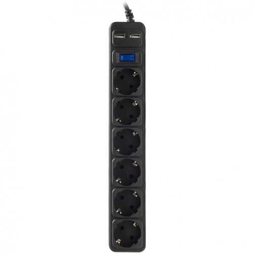 SVC 6 розеток 3м черный распределитель питания (ZC6S-30M-USB) - фото 1 - id-p106634965
