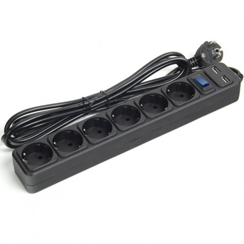 SVC 6 розеток 3м черный распределитель питания (ZC6S-30M-USB) - фото 2 - id-p106634965