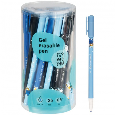 Ручка гелевая MESHU "Space Adventure" 0,5 мм, синяя, стирающиеся чернила