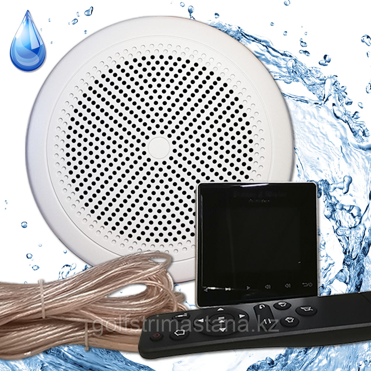 Комплект аудио для бассейнов и хамам, SW Standart (упр., врезной динамик, кабель) Черный, 1