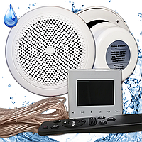 Комплект аудио для бассейнов и хамам, SW  Standart 2 (упр., врезные динамики, кабель) Белый, 2