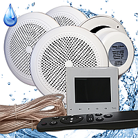 Комплект аудио для бассейнов и хамам, SW Standart 4 (упр., врезные динамики, кабель) Белый, 4