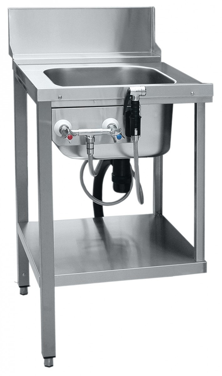 Стол предмоечный СПМП-6-1 имеет цельнотянутую ванну для предварительного ополаскивания посуды (400х400х250 мм), фото 1