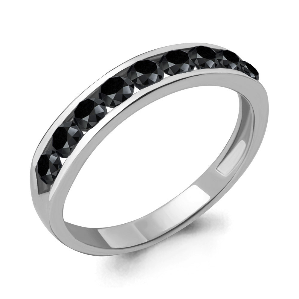 Серебряное кольцо, Нанокристалл Aquamarine 63897Ч.5 покрыто родием