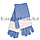 Женские перчатки двойные с сенсорными пальчиками голубые, фото 2