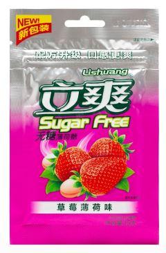 Конфеты Lishuang Sugar Free Клубника-Мята 15 гр (12 шт-упак) Китай