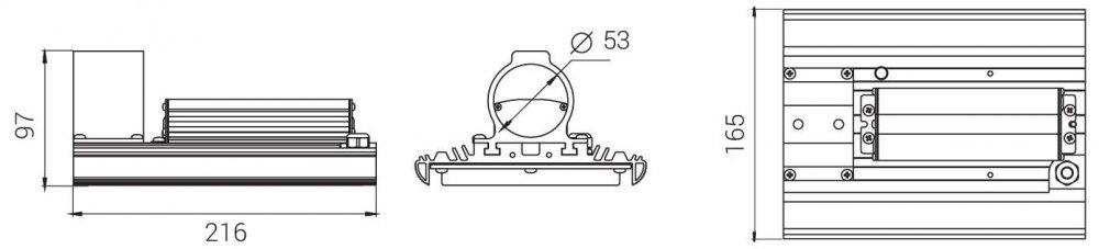 Светильник светодиодный взрывозащищенный Diora Unit Ex NB 30/3700 Д120 5K консоль - фото 3 - id-p106654176
