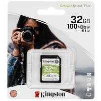 Карта памяти SD, Kingston Canvas Select Plus, 32GB, SDS2/32GB, UHS-I, R100, V10