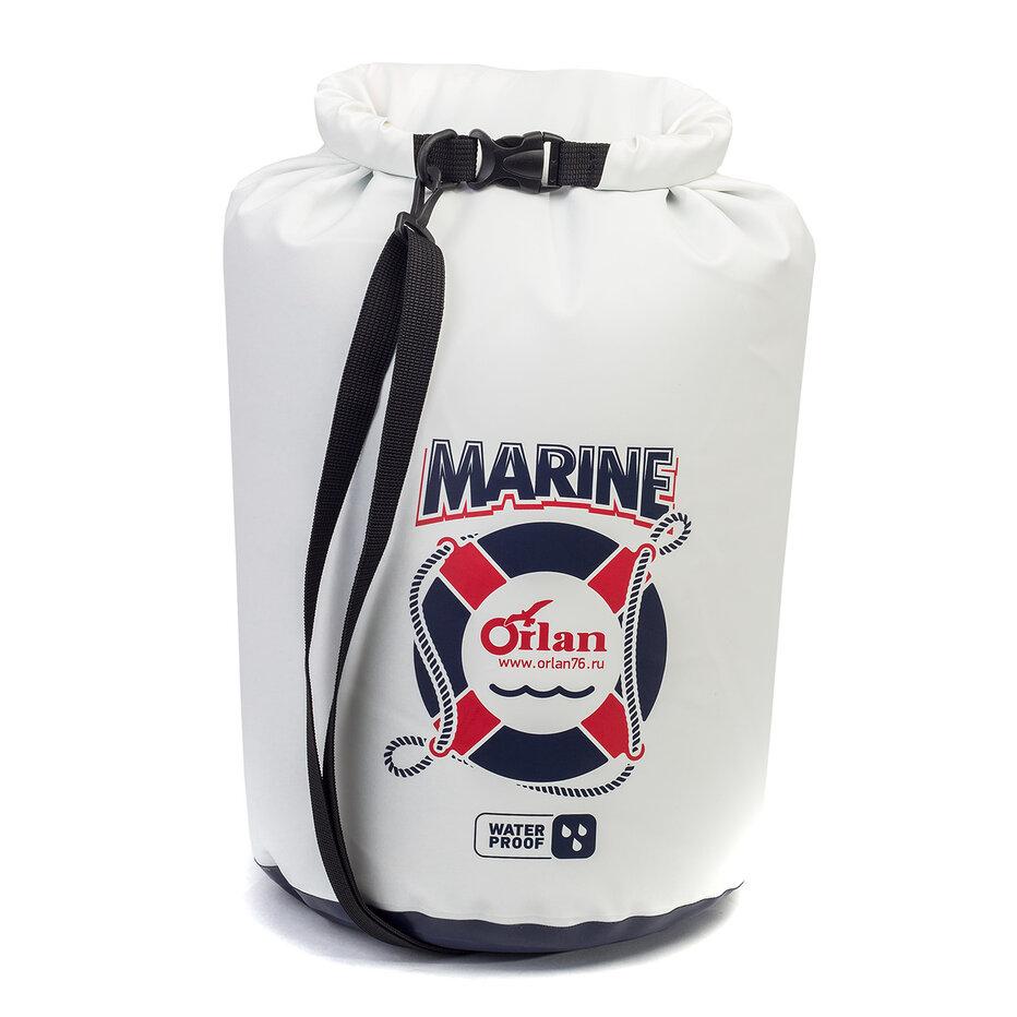 Гермомешок Orlan "Marine", ПВХ трикотаж, 15л, белый/темно-синий - фото 1 - id-p106669112