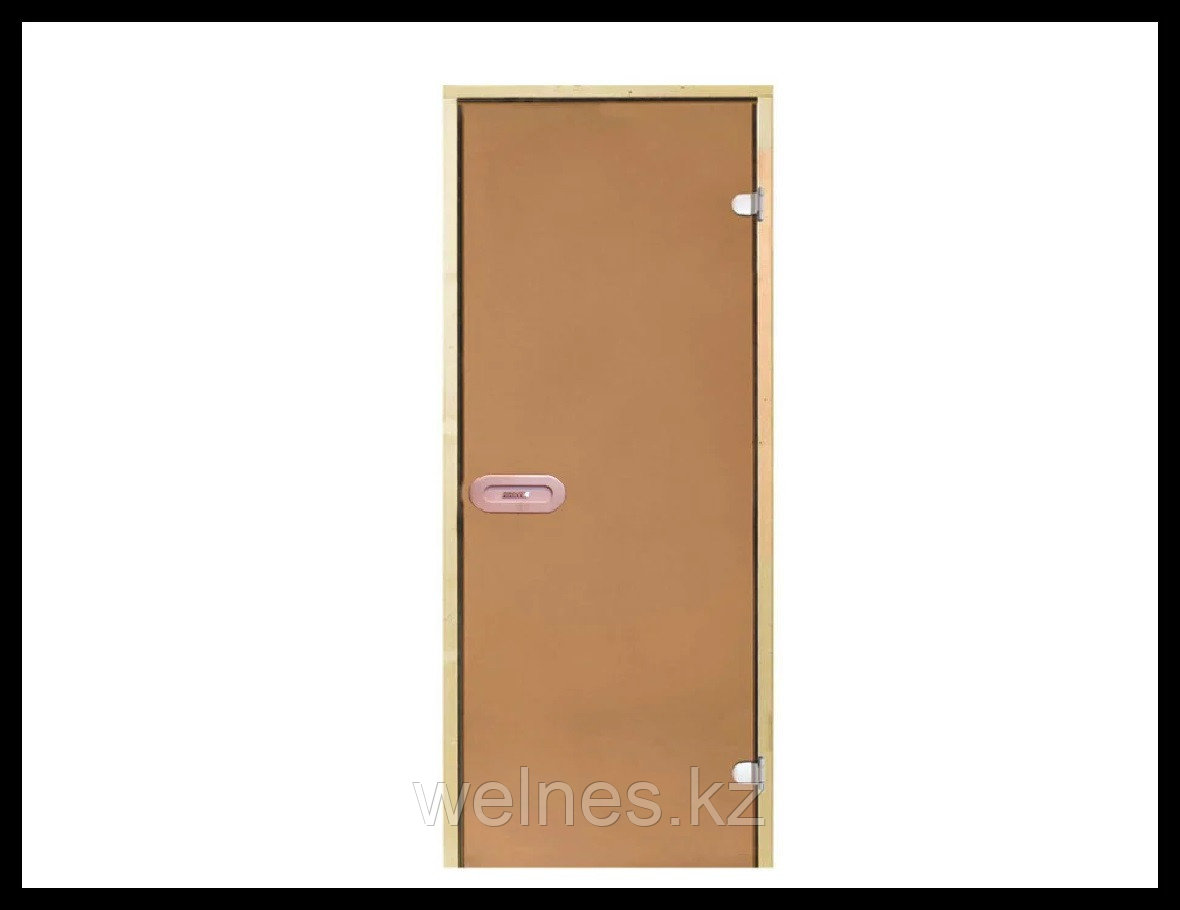 Дверь Harvia STG 7х19 для Финской Сауны (короб - сосна, стекло - бронза, ручка - защелка)