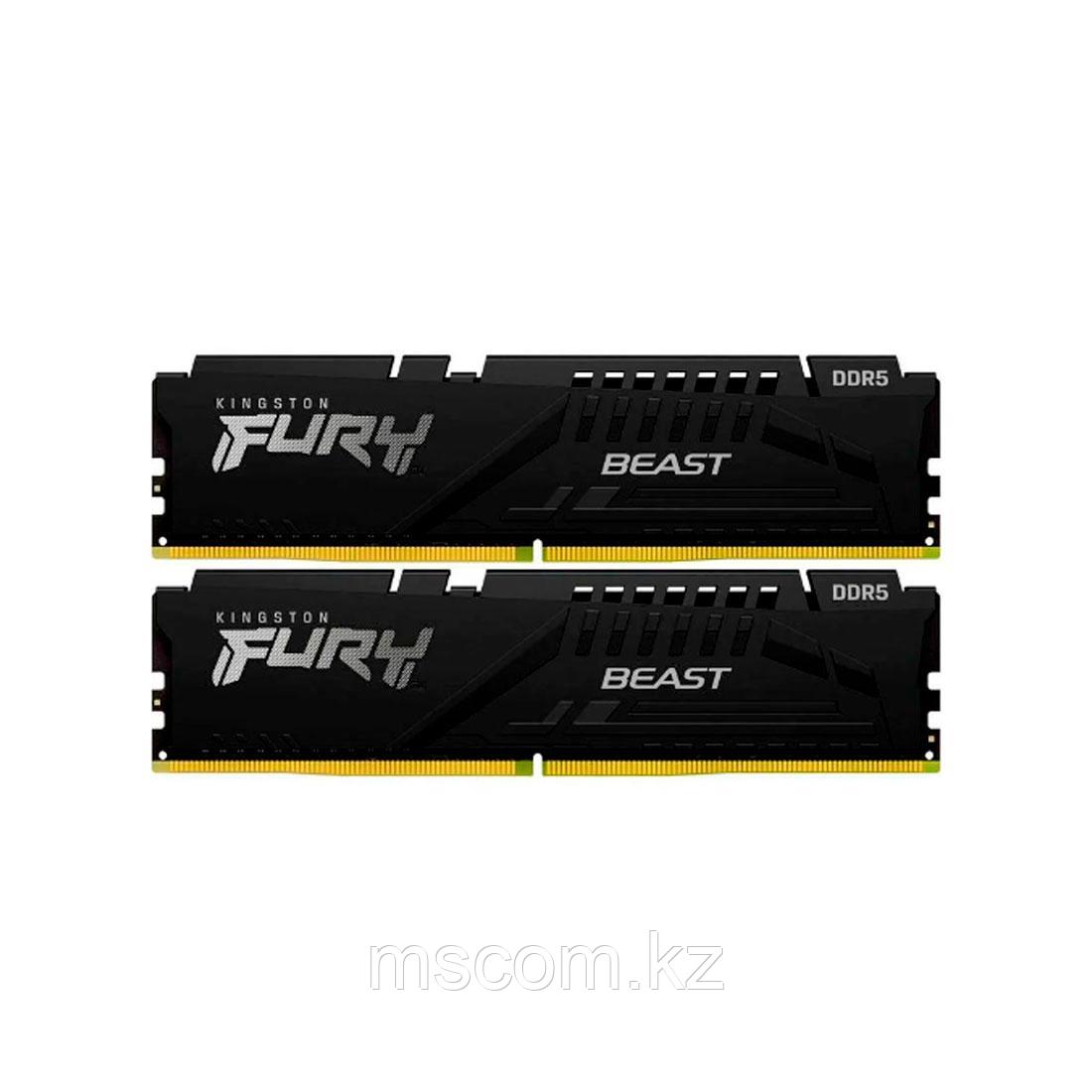 Комплект модулей памяти Kingston FURY Beast KF556C40BBAK2-64 DDR5 64GB (Kit 2x32GB) 5600MHz - фото 1 - id-p106675957