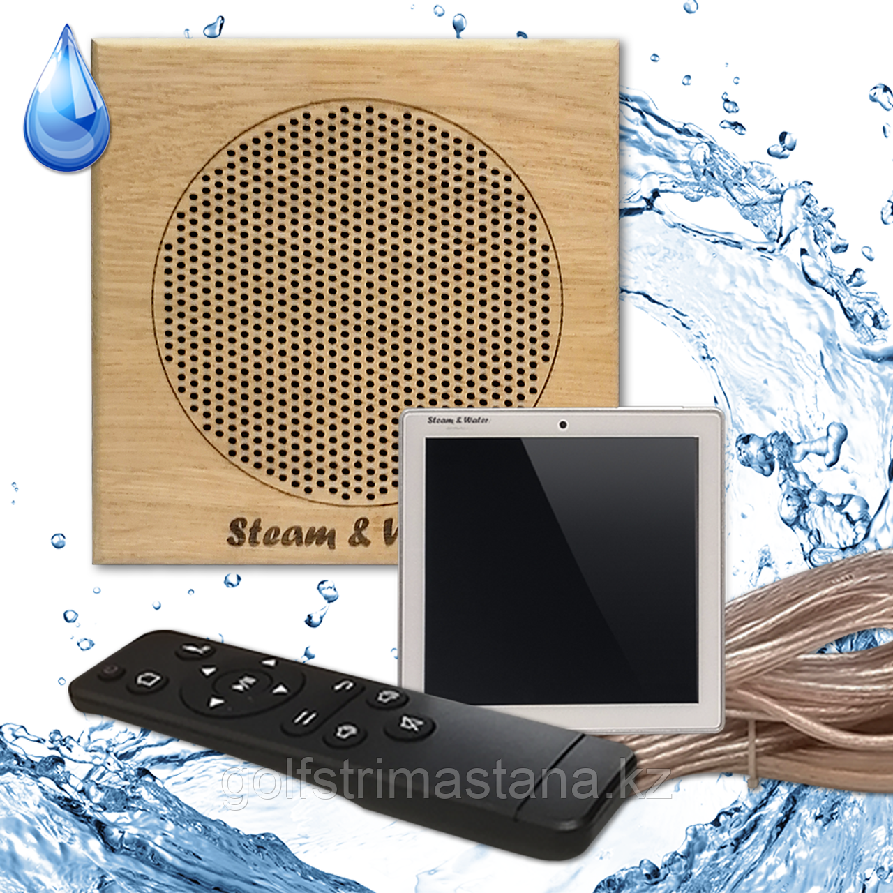 Комплект влагостойкой акустики для бани и сауны  SW 1 SAUNA SENSOR (квадратная решетка)