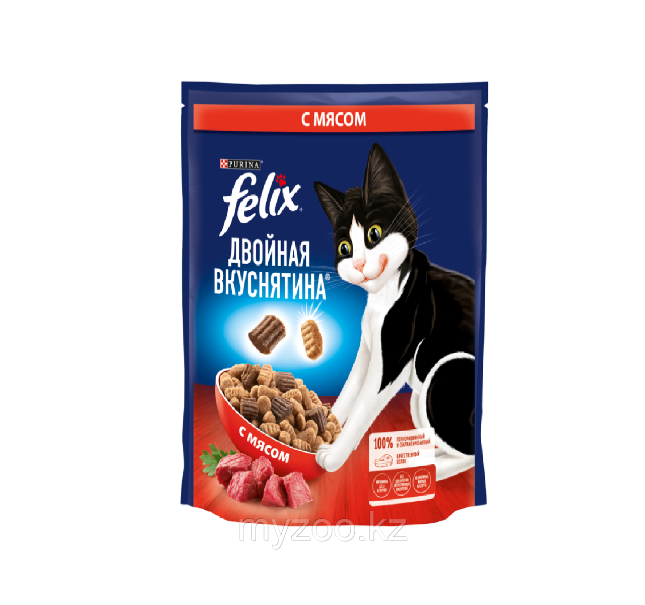 Felix ДВОЙНАЯ ВКУСНЯТИНА для кошек с мясом,1,5кг - фото 1 - id-p106683580