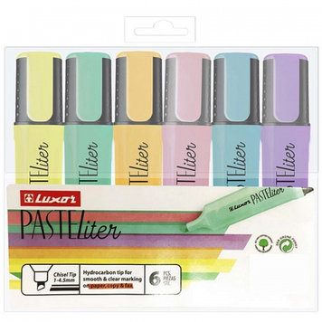 Набор текстовыделителей Luxor "Pasteliter" 1-4,5 мм, 6 цветов