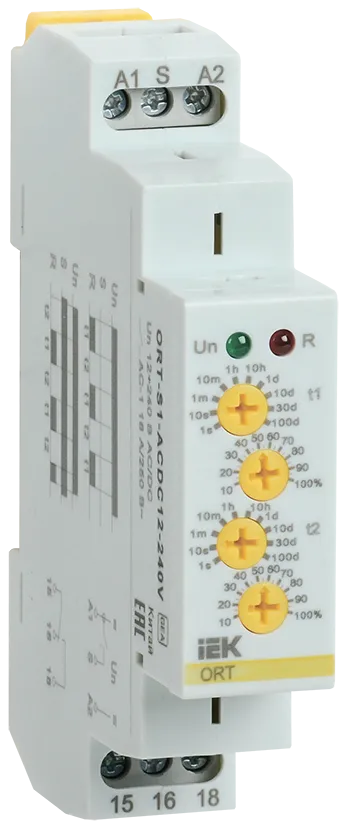 Реле циклическое ORT-S1 один контакт 12-240В AC/DC 1с-100дней IEK, фото 1