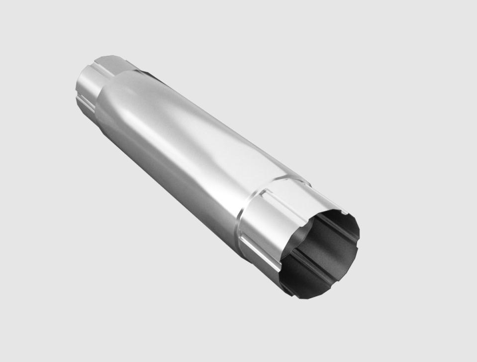 Труба соединительная стальная D= 100 мм, L= 1 м, с полимерным покрытием, цвет: RAL6005 - фото 1 - id-p106691591